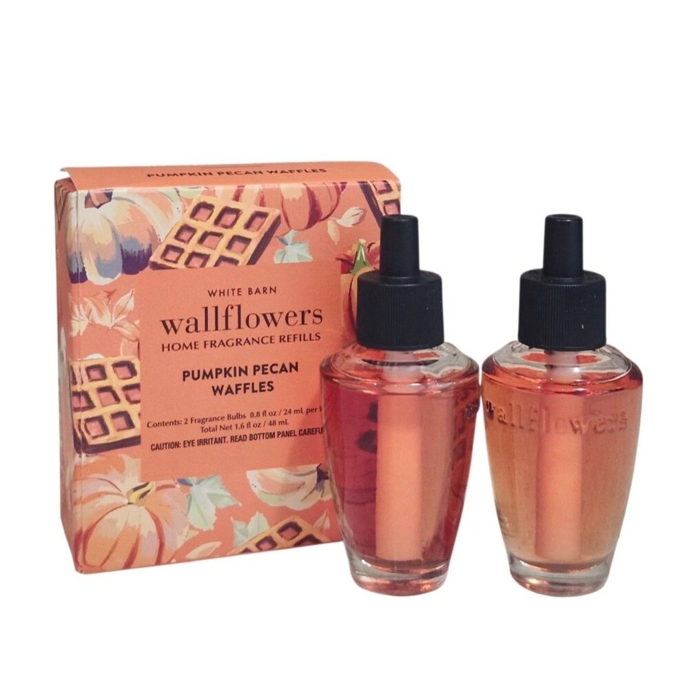 Bath & Body Works Pumpkin Pecan Waffles Wallflower White Bean Refill Bulbs 2 PK